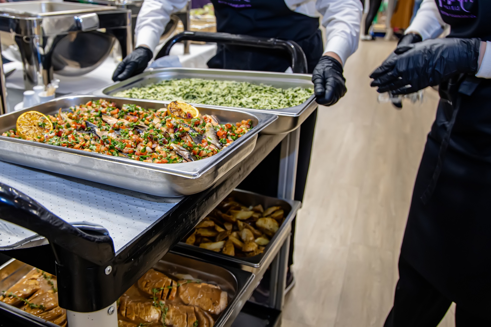 catering buffet for events in the restaurant. catering in the restaurant