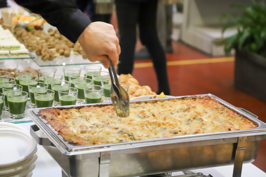 catering - close-up of a buffet with appetizers - finger food - top view
